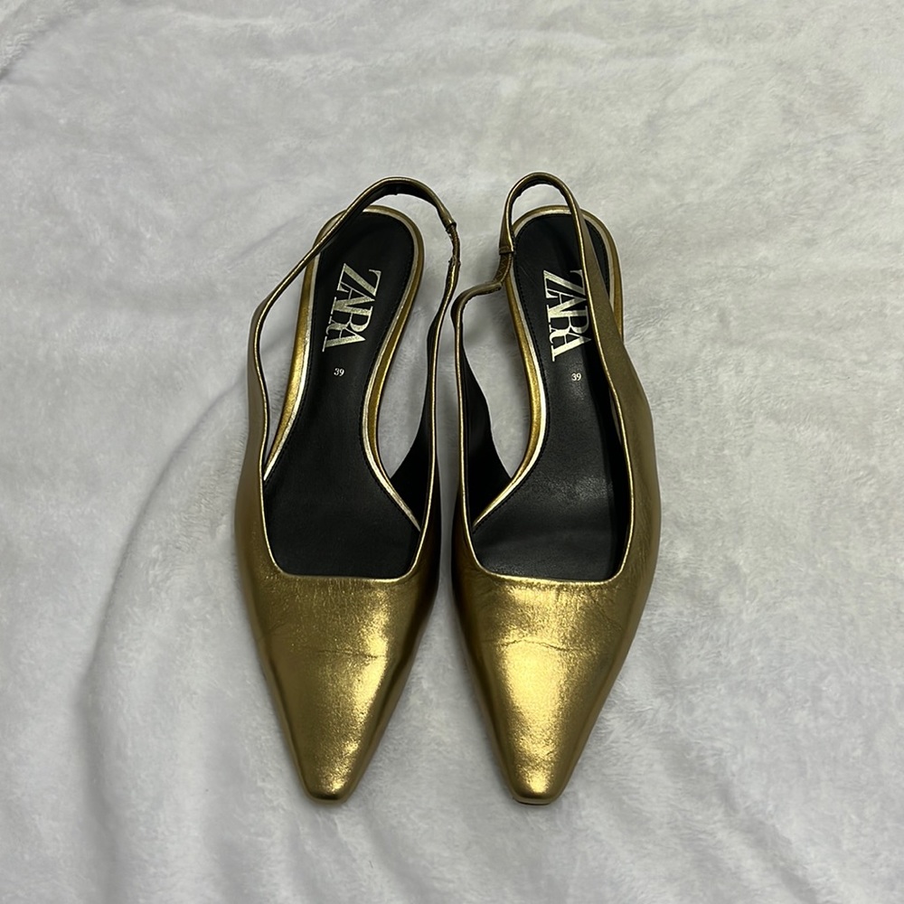 Zara Gold Heels
